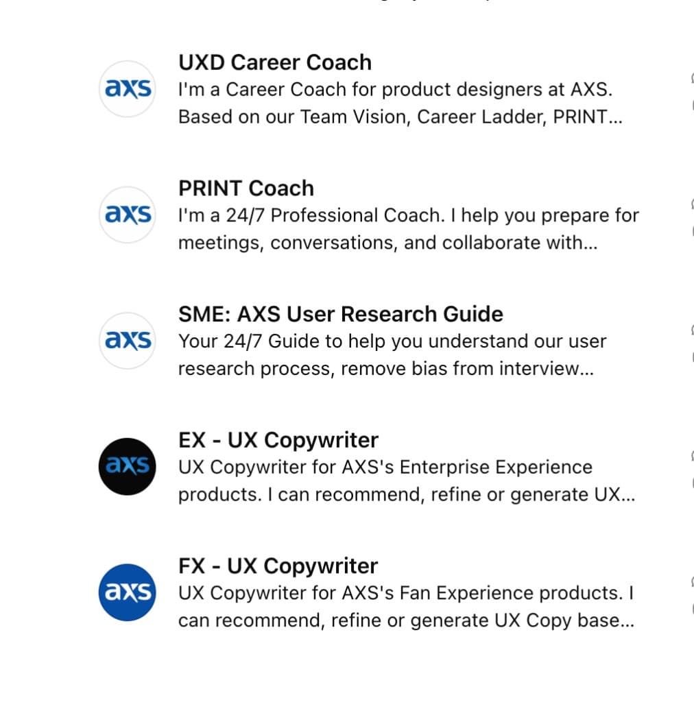 Custom GPT agents directory at AXS