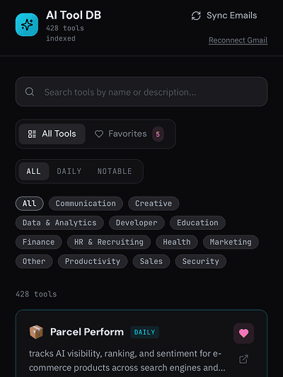 AI Tools Dashboard project preview