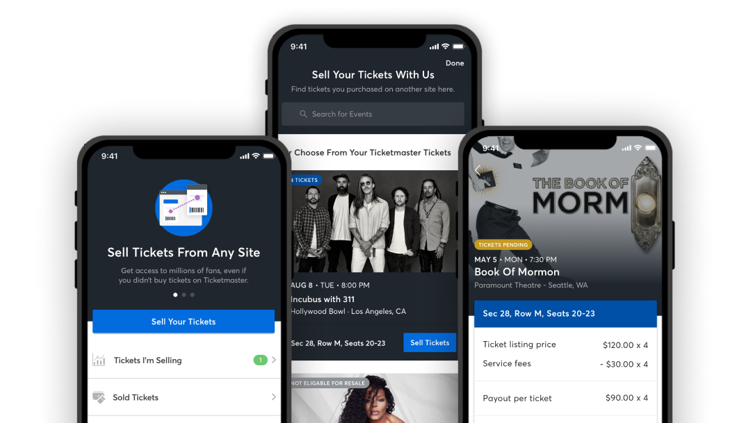 Ticketmaster redesign — after, screen 1