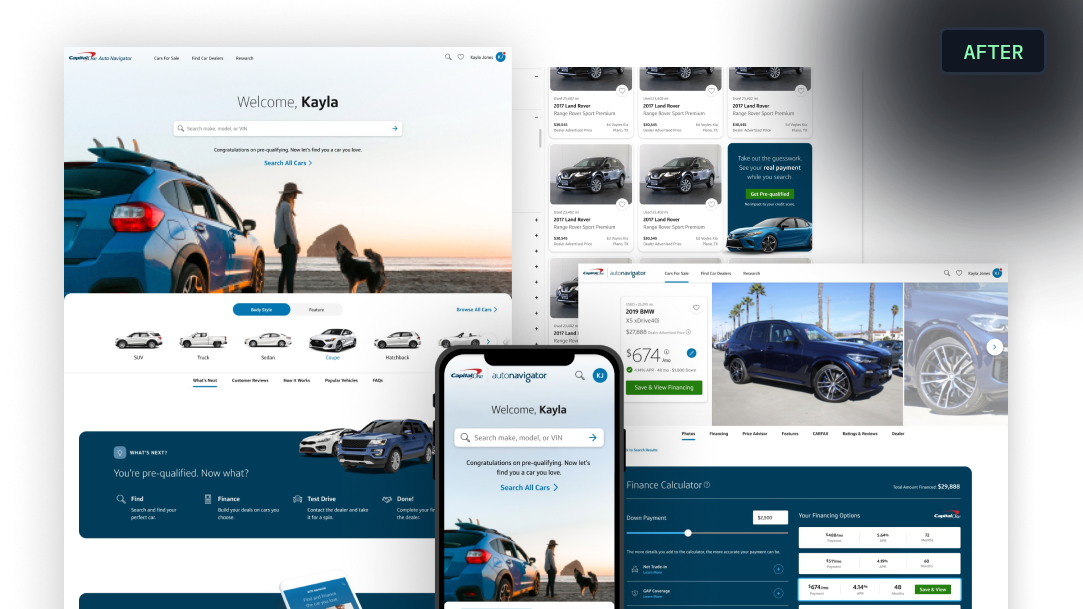 Capital One Auto Navigator redesign — after
